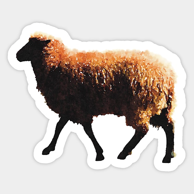 Fuzzy Golden Brown Sheep Sticker by Griffelkinn